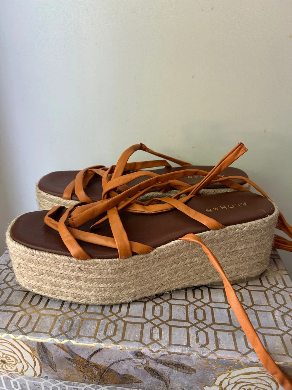 Alohas Paw Paw Platform Espadrille Sandals Women's size 39/9